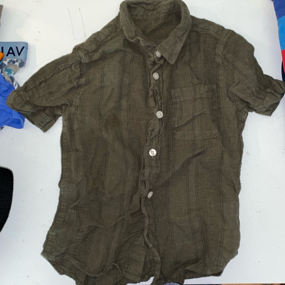 Linen/cotton collared button down